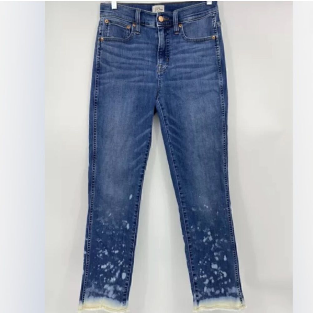 I.Crew 9" Vintage Straight Denim Bleached Raw Heam